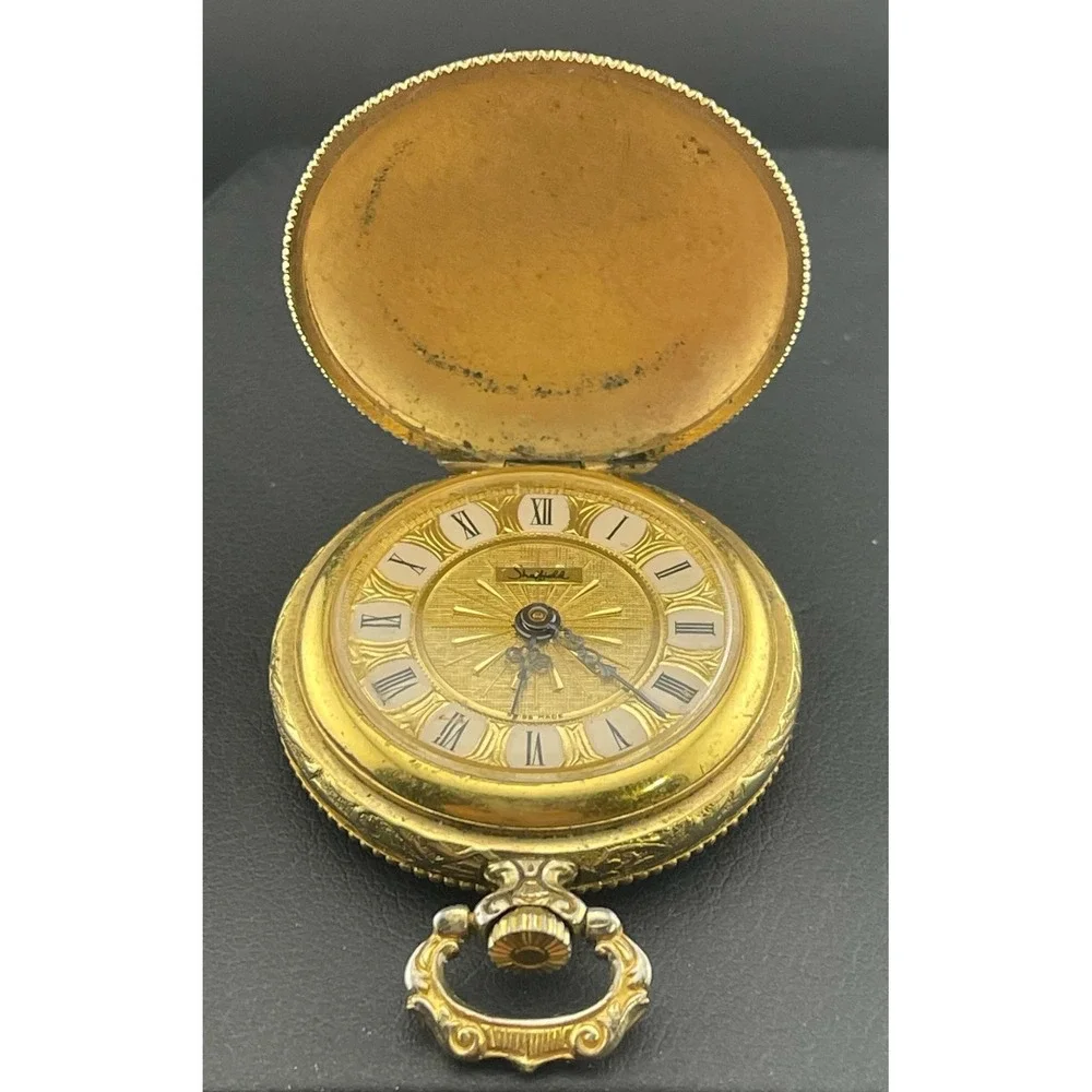 Antique Sheffield Pocket Watch Gold Filled‎ Hunter Case Roman Dial NOT RUNNING